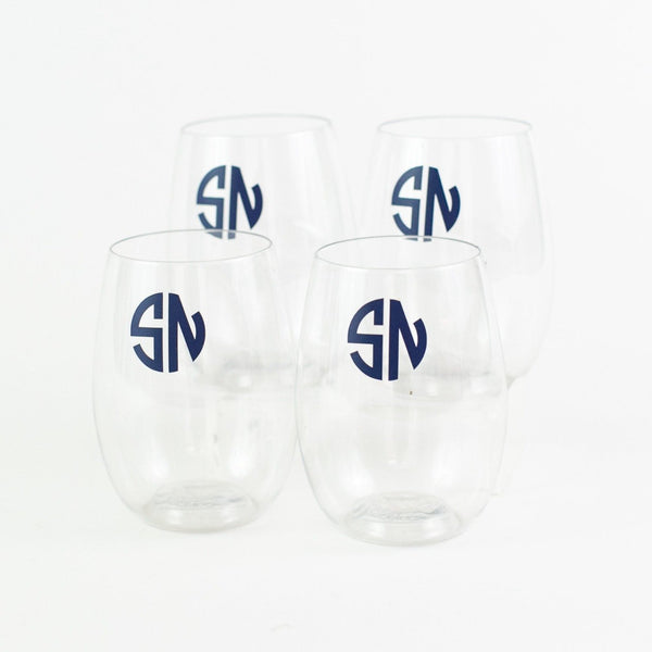 Stemless Acrylic Wine Glass Acrylic Wine Glasses With Monogram