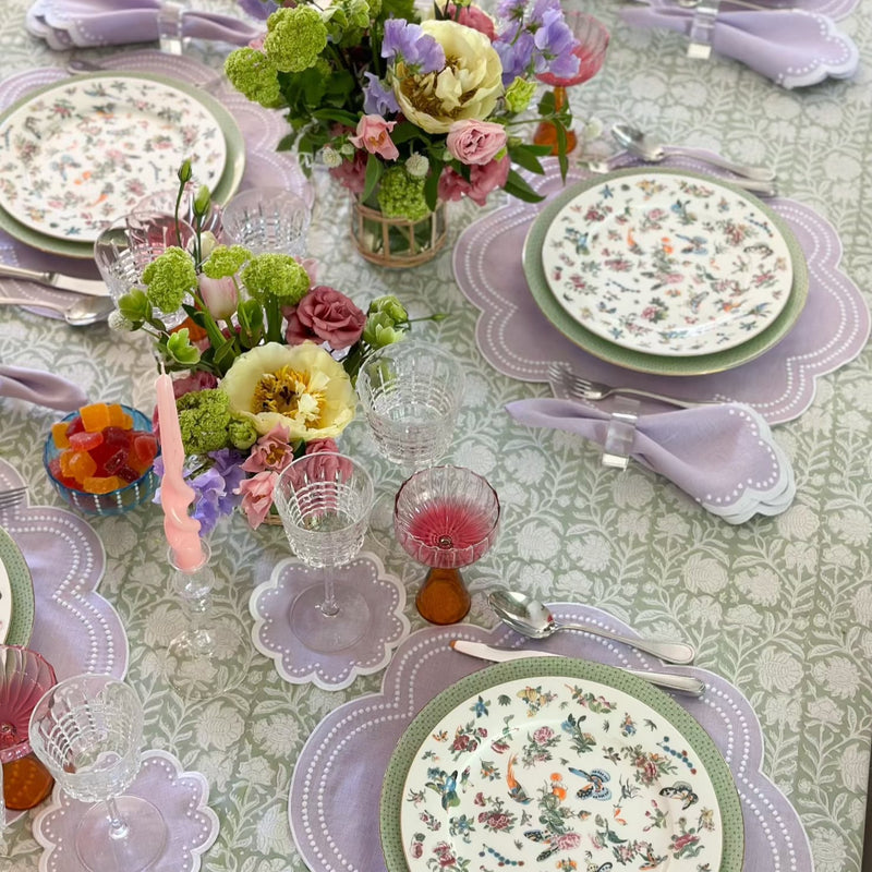 Green Floral Tablecloth