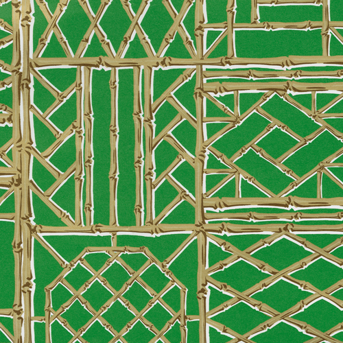 Caspari Green & Gold Bamboo Screen Wrapping Paper