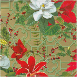 Caspari Christmas Garden Gold Wrapping Paper