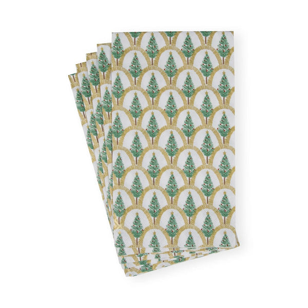 Gold Deco Christmas Tree Paper Guest Towels