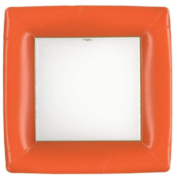 Caspari Orange Grosgrain Square Paper Dinner Plates