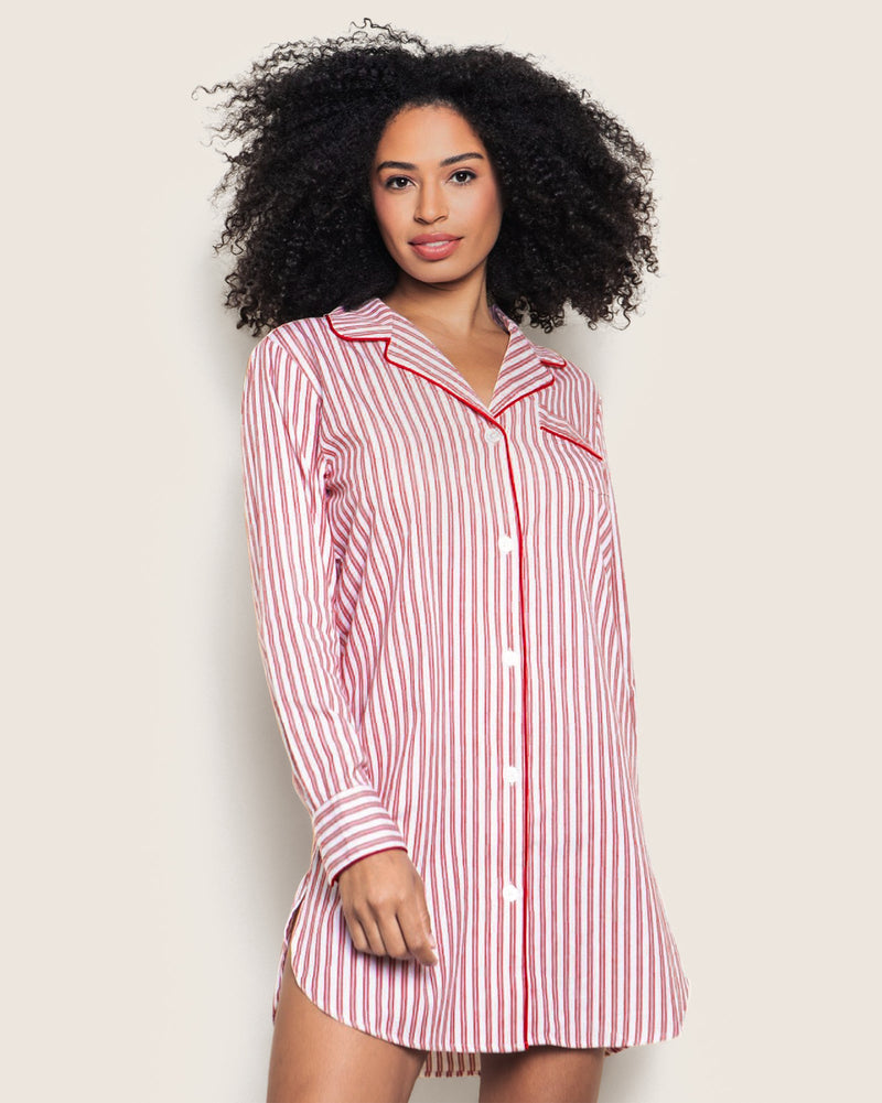 Petite Plume Women's Antique Red Ticking Nightshirt