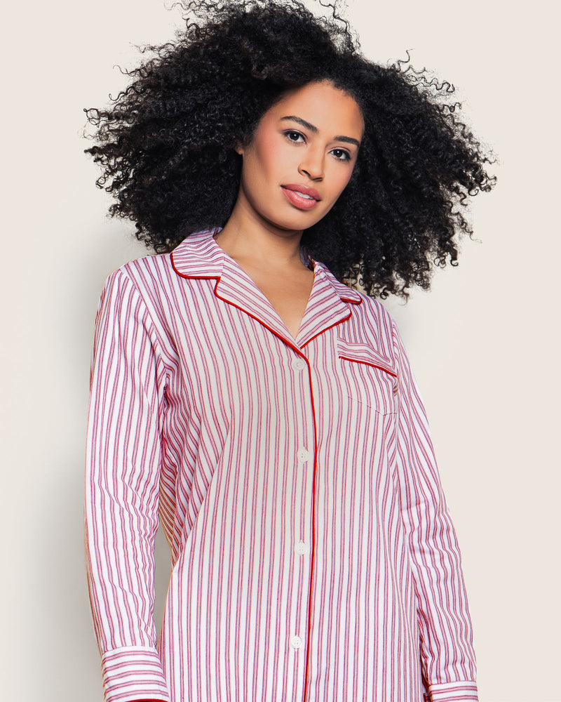 Petite Plume Women's Antique Red Ticking Nightshirt