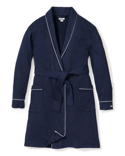 Petite Plume Women's Navy Flannel Robe