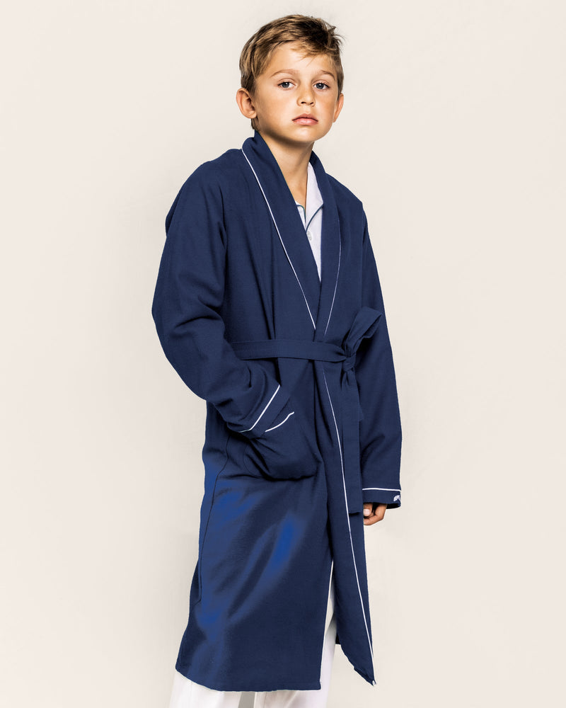 Petite Plume Kid's Navy Flannel Robe