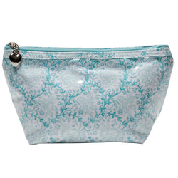 Aqua Trellis Coated Cosmetic Bag