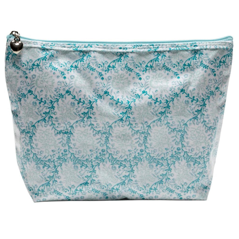 Aqua Trellis Coated Cosmetic Bag