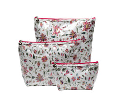 Passion Floral Coated Cosmetic Bag