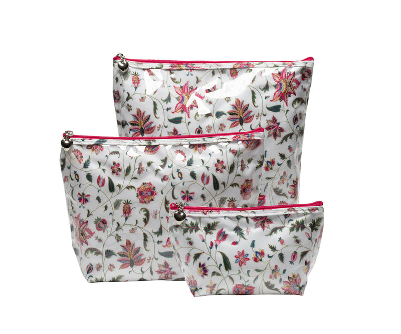 Passion Floral Coated Cosmetic Bag