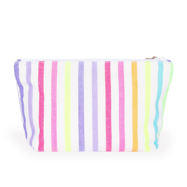 Striped Travel Bag - Monogrammed - El Luis (lighter pastel rainbow)