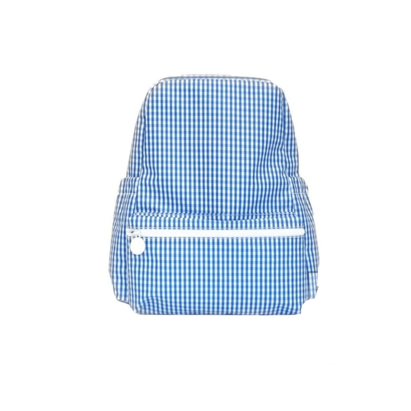 Gingham Coated Backpack - Royal Blue