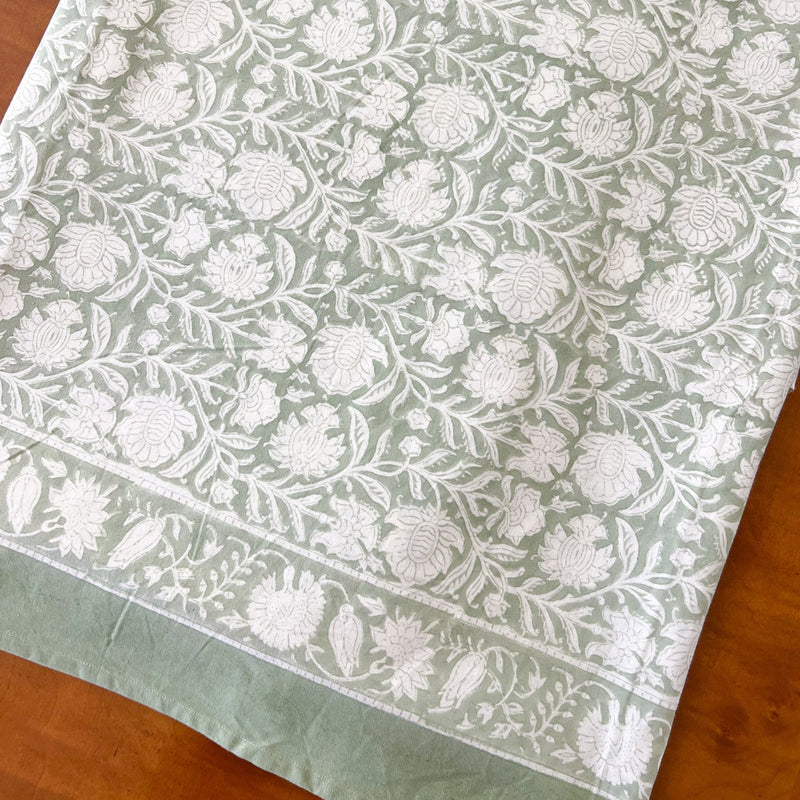 Green Floral Tablecloth