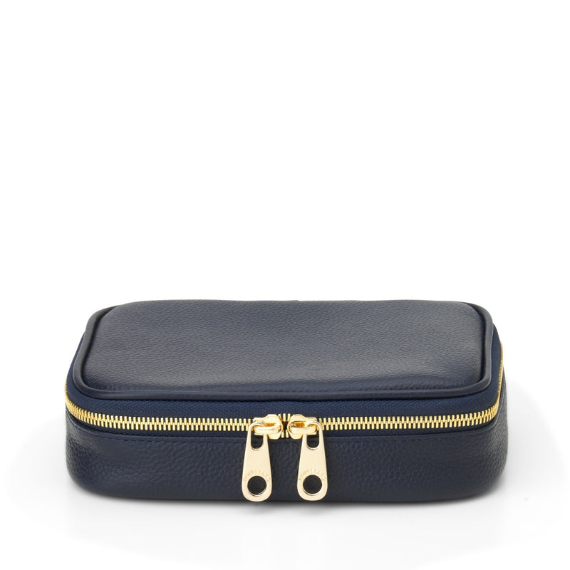 Isabella Jewelry Case - Navy Pebbled