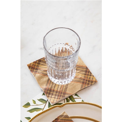 Autumn Plaid Paper Cocktail Napkins