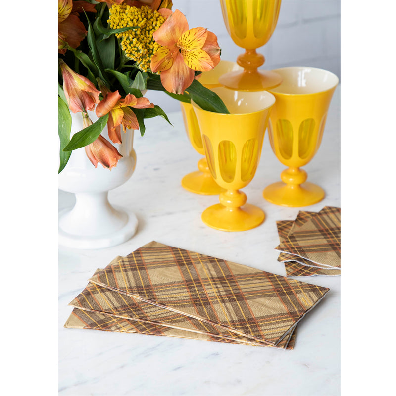 Autumn Plaid Paper Guest Towels