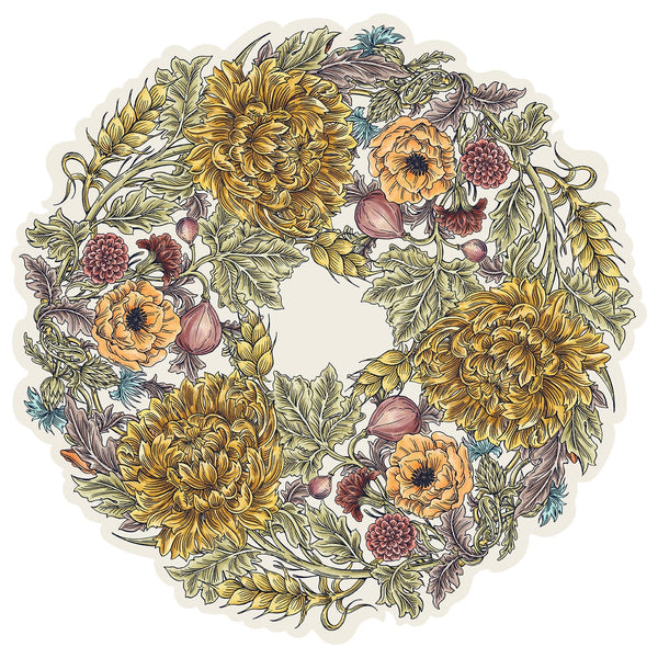 Autumn Acanthus Wreath Paper Placemats