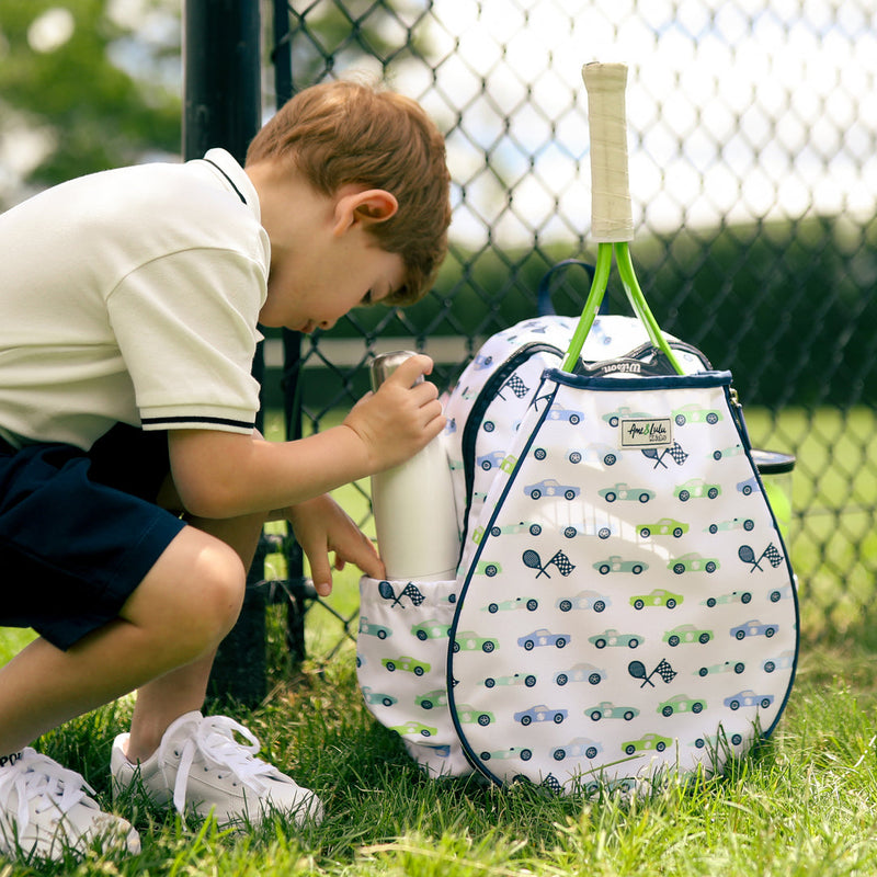 Children's Little Love Tennis Backpack - Racecars