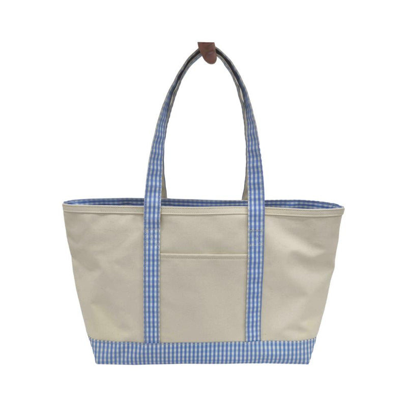 Gingham Coated Tote - Blue