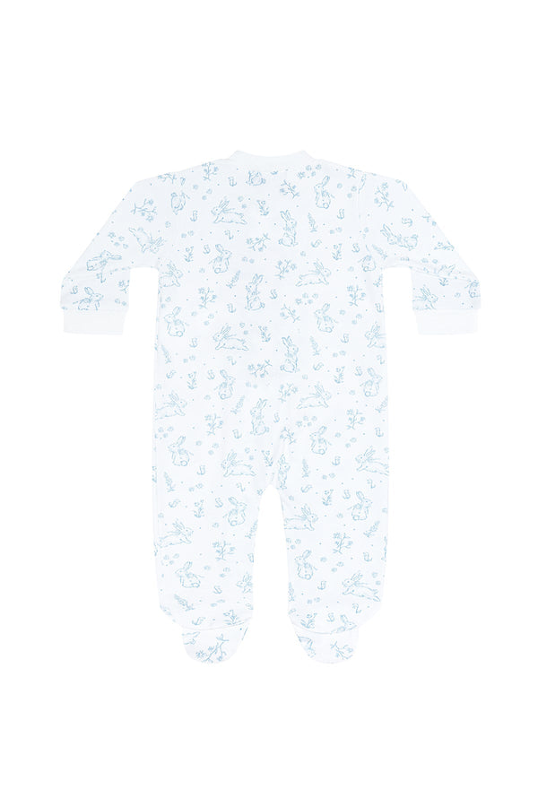 Nellapima Blue Bunny Toile Zipper Footie