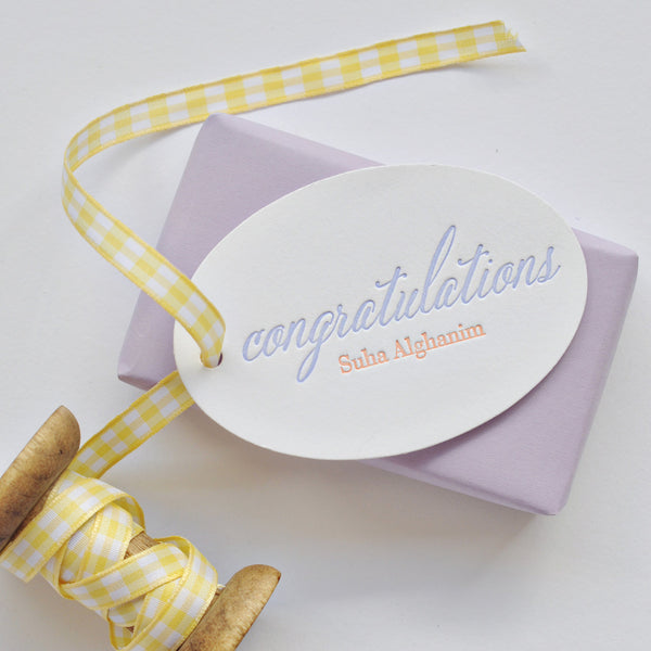 Congratulations Letterpress Gift Tags