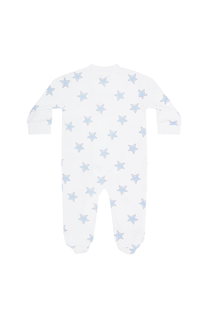 Star Print Zipper Footie