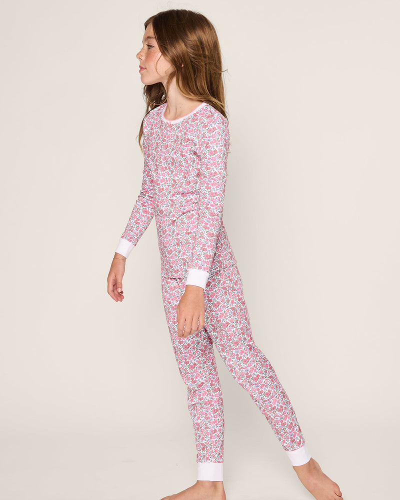 Petite Plume Girl's Fleurs de Rose Pima Pajama Set