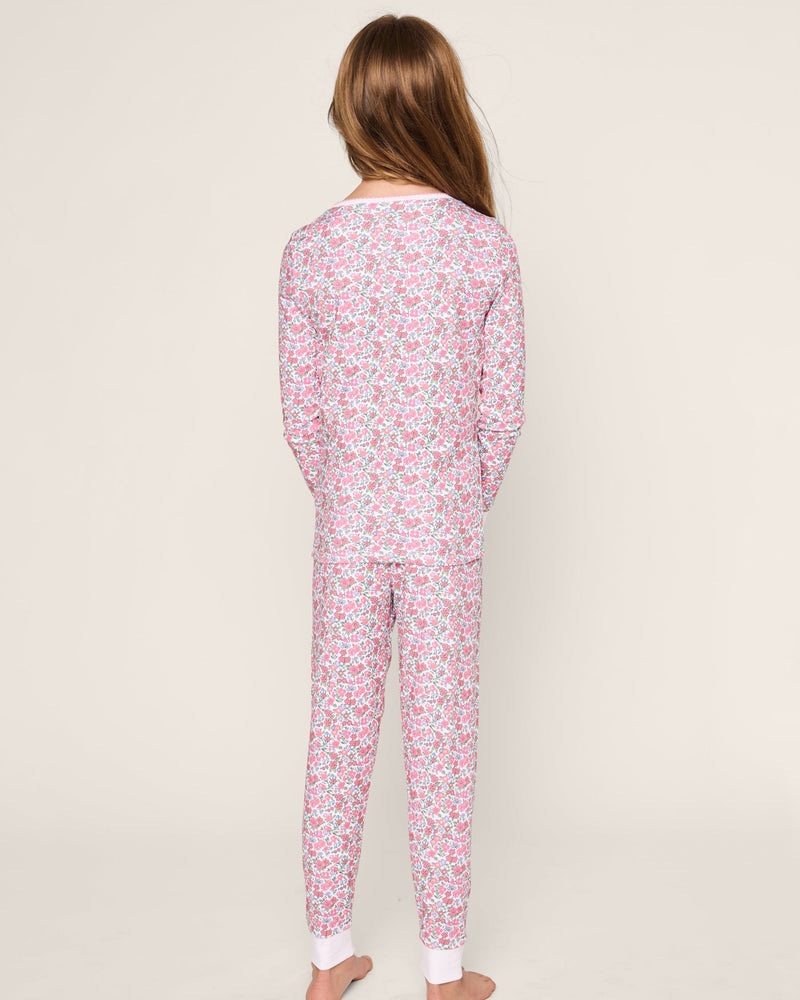 Petite Plume Girl's Fleurs de Rose Pima Pajama Set