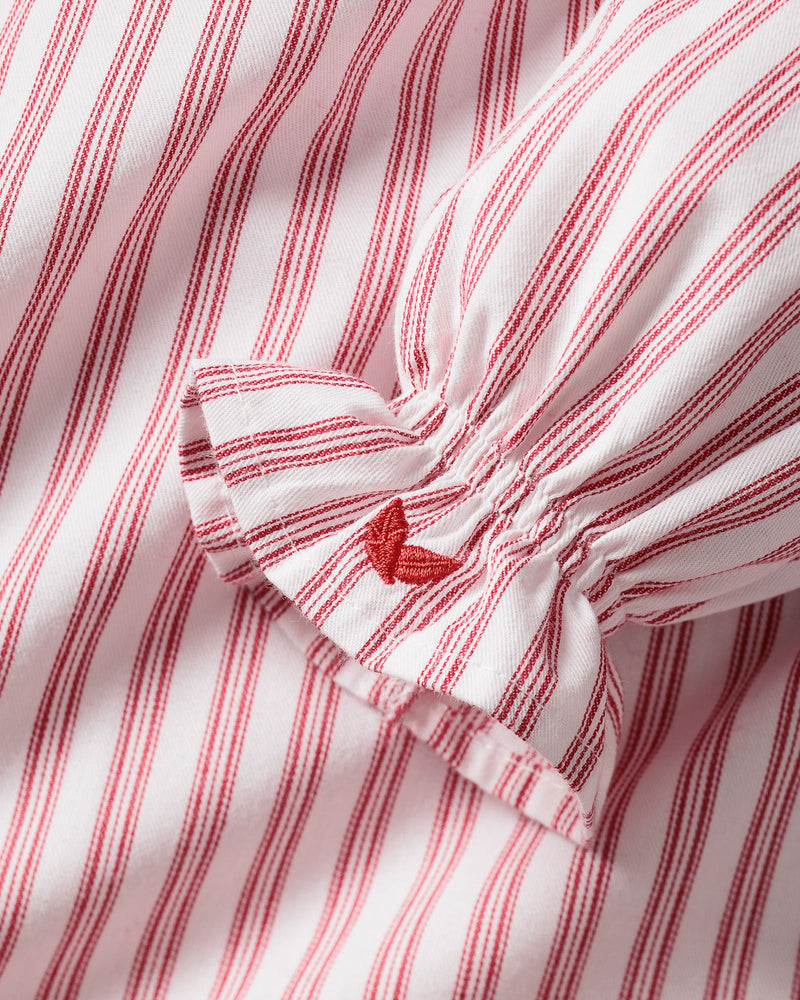 Petite Plume Girl's Antique Red Ticking Nightgown