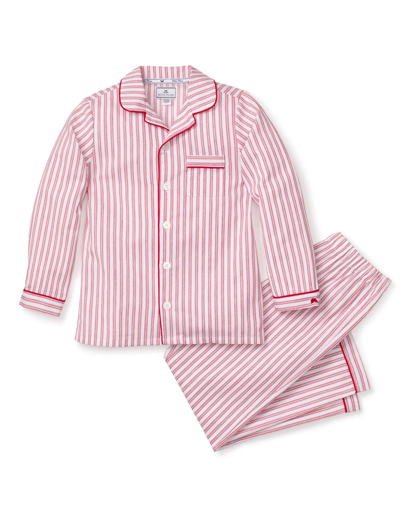 Petite Plume Children's Antique Red Ticking Pajama Set