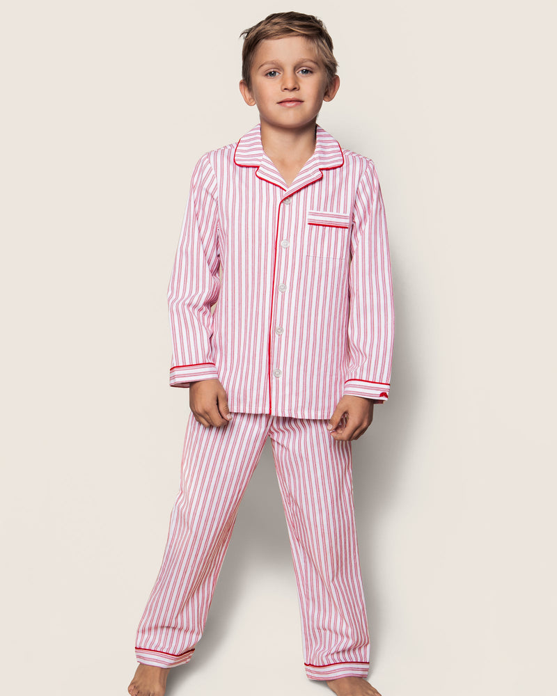 Petite Plume Children's Antique Red Ticking Pajama Set