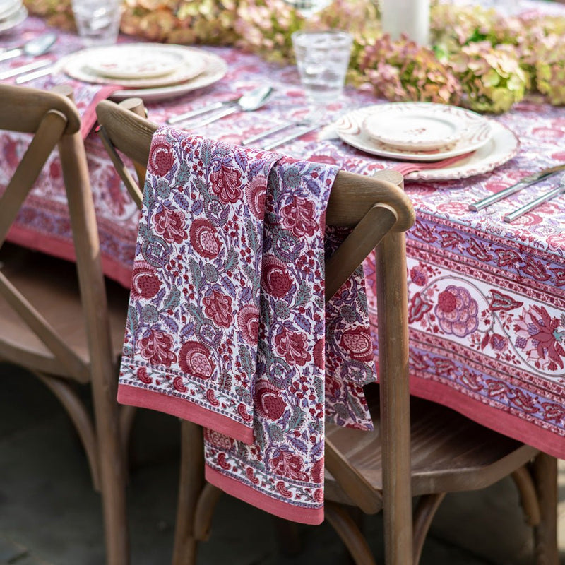 Bohemian Floral Dusty Rose Tea Towel