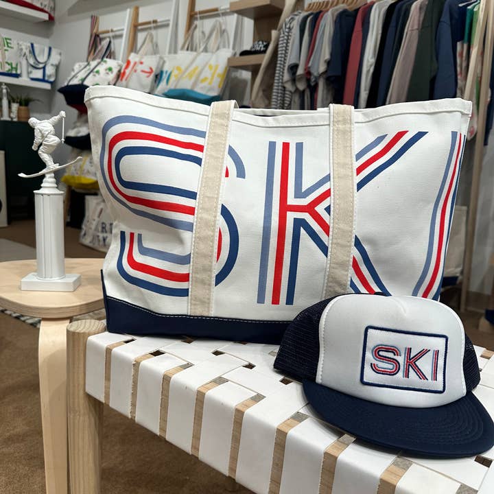 Retro Ski Boat Tote