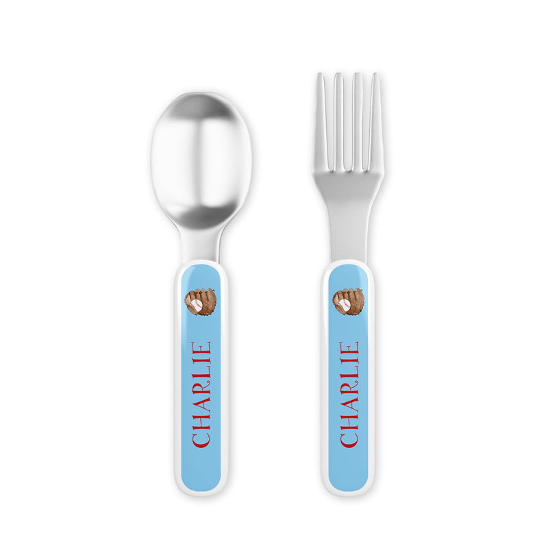 Baseball Slugger Tabletop Collection - Fork & Spoon Set - personalized