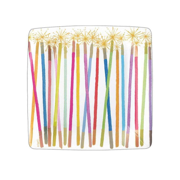 Caspari Birthday Candles Paper Dessert Plates