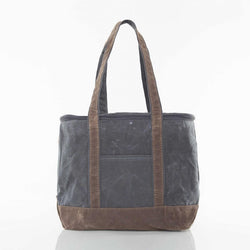 Navy Waxed Canvas Insulated Tote