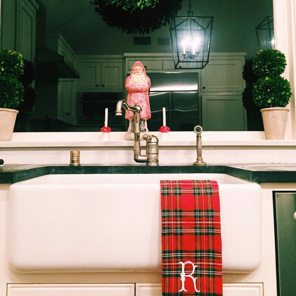 Red Tartan Hand Towel - Monogrammed