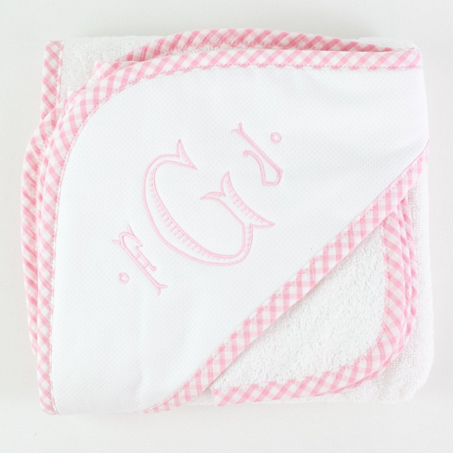 Gingham Hooded Towel & Washcloth Set | Monogrammed Personalized – The ...