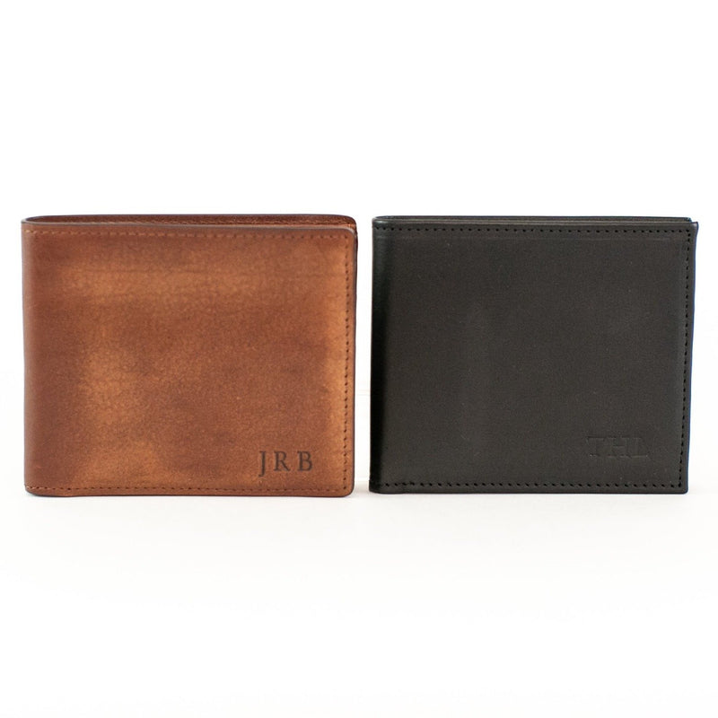 Calvin Klein Monogram Leather Bi Fold Wallet, Black (One Size)