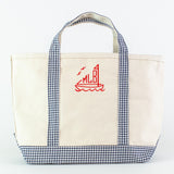 Gingham Medium Canvas Boat Tote – The Monogrammed Home