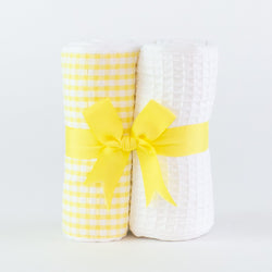 Monogrammed Burp Pad Set - yellow