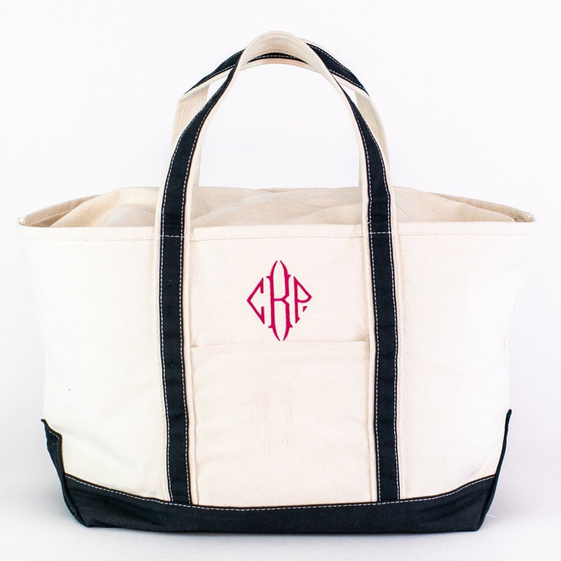 Monogrammed Baby Blue Large Canvas Boat Tote – LL Monograms