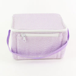 Rectangular Lunch Box - Lilac Seersucker - Monogram or Personalized