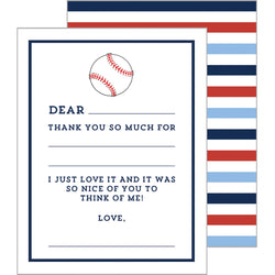 Children's Fill In Thank You Cards - Baseball